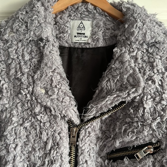 UNIF x URBAN OUTFITTERS SHERPA POODLE MOTO JACKET - Picture 2 of 2